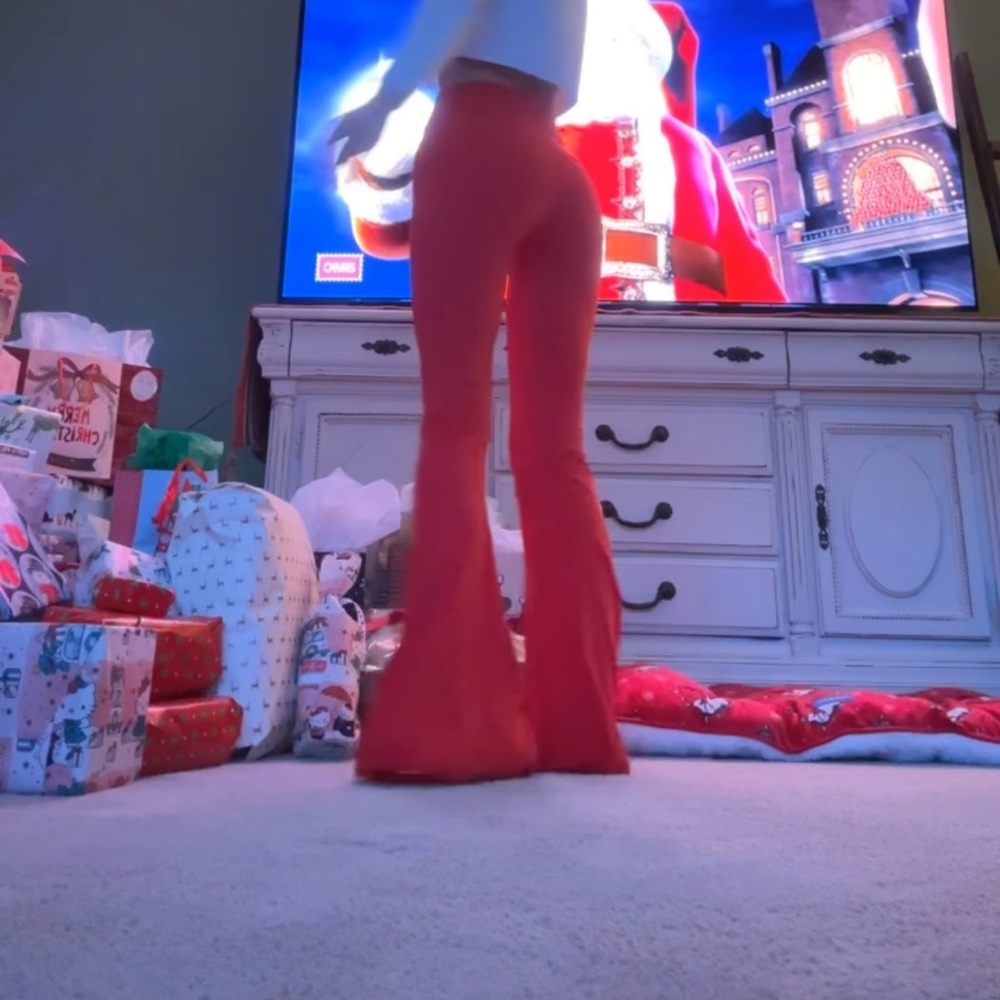 Aerie Red Flare Pants